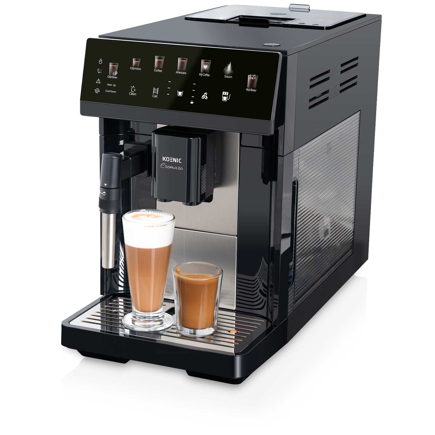 Koenic Kcam 1518026 B - Automatische Koffiemachine Stoompijpje Zwart