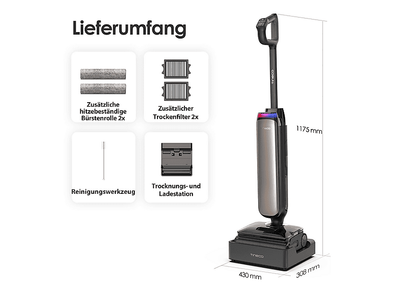 Tineco Floor One S9 Artist Boost Preimum Nass- und Trockensauger und Dampfreiniger, Braun — Foto 5 von 5