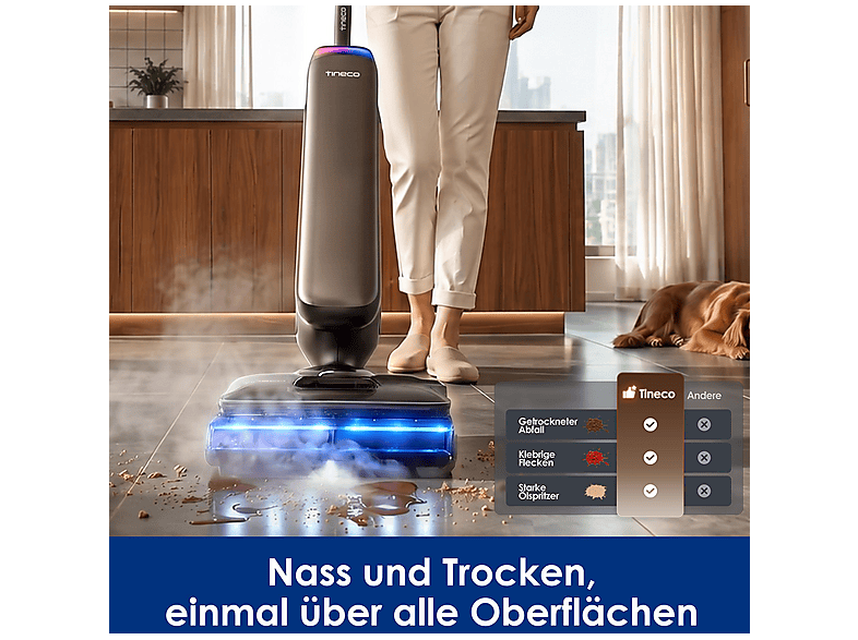 Tineco Floor One S9 Artist Boost Preimum Nass- und Trockensauger und Dampfreiniger, Braun — Foto 2 von 5