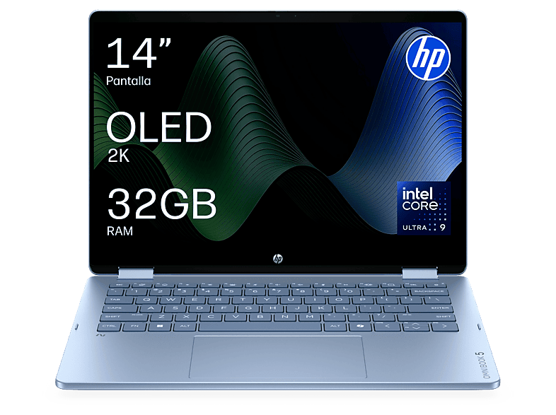 Convertible 2 en 1 - HP OmniBook 5 Flip Next Gen AI 14-km0001nsx Copilot+PC, 2K, Intel® Core™ Ultra 9 386H,50TOPS, 32GB RAM,1TB SSD,W11H, Sin cargador