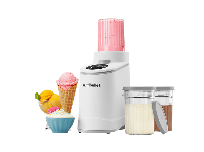 nutribullet NBD 0503W CHill Eismaschine inkl. 3 Becher (500 Watt, 450 ml, Weiß)