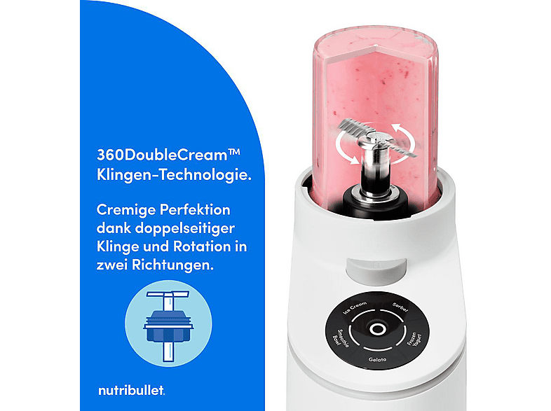 nutribullet NBD 0503W CHill Eismaschine inkl. 3 Becher (500 Watt, 450 ml, Weiß) — Foto 2 von 5