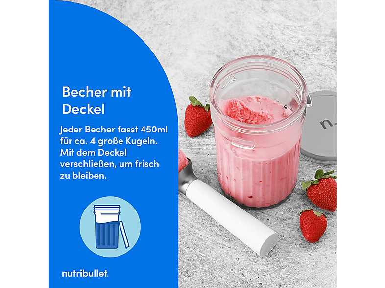 nutribullet NBD 0503W CHill Eismaschine inkl. 3 Becher (500 Watt, 450 ml, Weiß) — Foto 3 von 5
