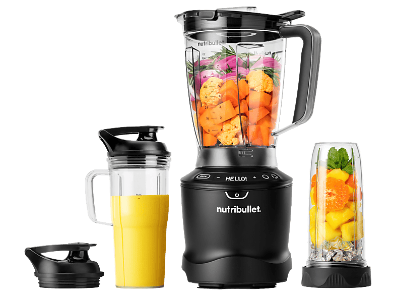 nutribullet NBF 550DG Smartsense Mixer mit 2 Behälter (Silber, 1500 Watt, 0.9 l)