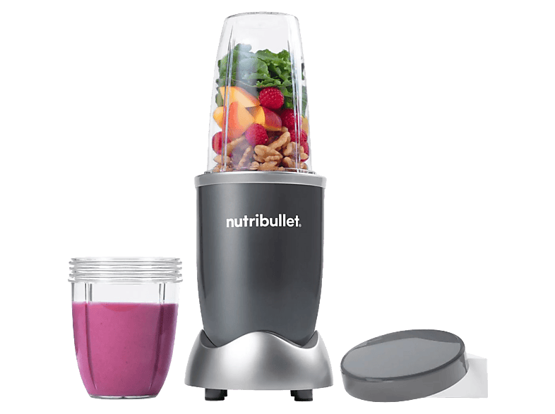 nutribullet Original NB606DG Smoothiemaker (Grau, 600 Watt, 532 + 710 ml TO GO-Becher)