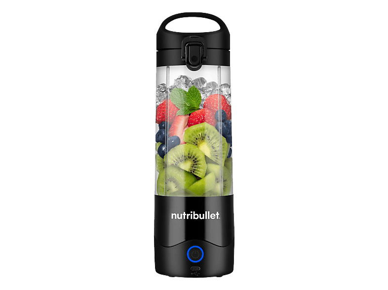 nutribullet NBO003B Portable Black Smoothie Maker (Schwarz, 475 ml Becher, BPA-Frei)