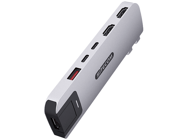 Sitecom MacBook Pro Multiport Hub 6 in 2 Zilver