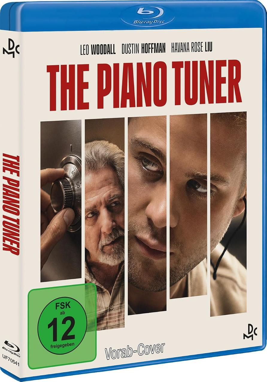 Blu-ray-Cover für The Piano Tuner mit Leo Woodall und Dustin Hoffman.