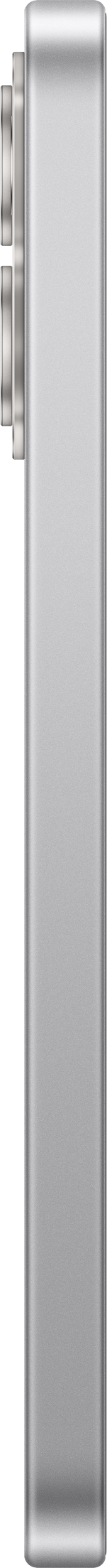 Seitenansicht eines silbernen Smartphones mit hervorgehobenen Kameratasten auf schwarzem Hintergrund.