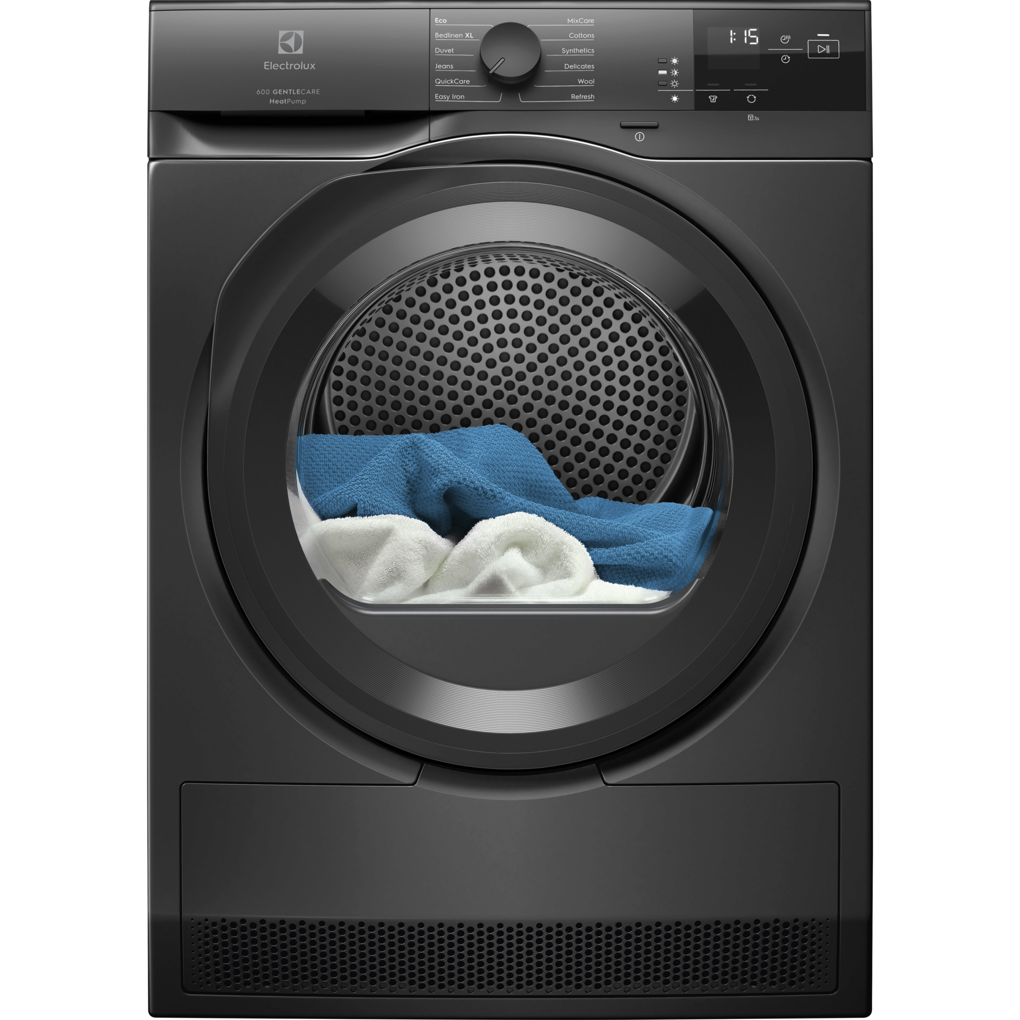 ELECTROLUX EW6DY28BD Hőszivattyús szárítógép 8kg,SÖTÉTSZÜRKE, inverter, Gently dry 75 min/4kg