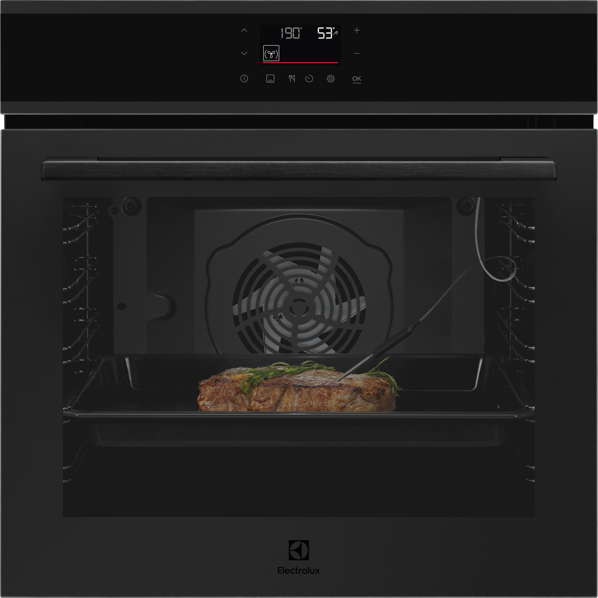 ELECTROLUX EOE7P86E Beépíthető sütő 72l, SenseCook, matt fekete, érintőkijelző, teleszkópos sütősín, maghőmérő