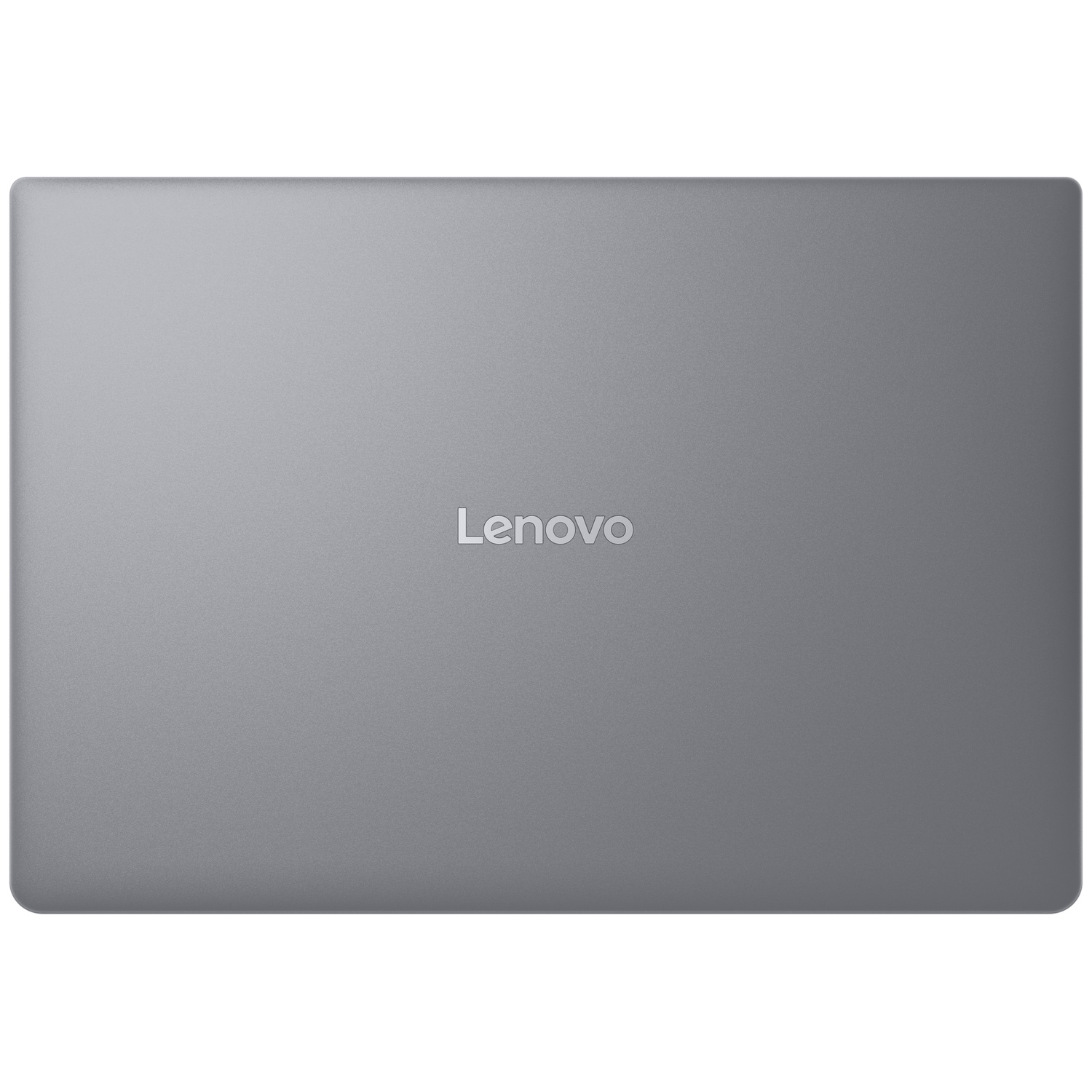 Couvercle d'ordinateur portable Lenovo gris avec logo centré.