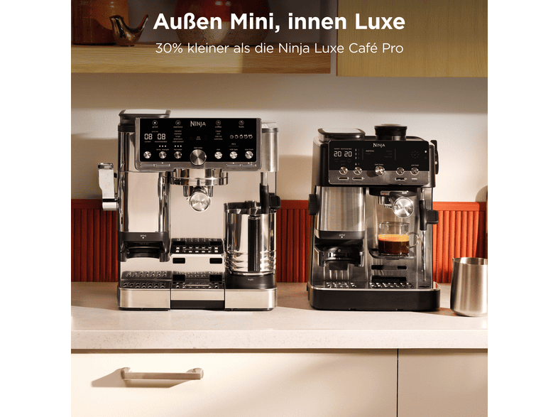 Ninja ES 301EU Luxe Café Mini Espressomaschine (Schwarz/Silber, Edelstahl-Kegelmahlwerk, 1650 Watt, ) — Foto 3 von 5