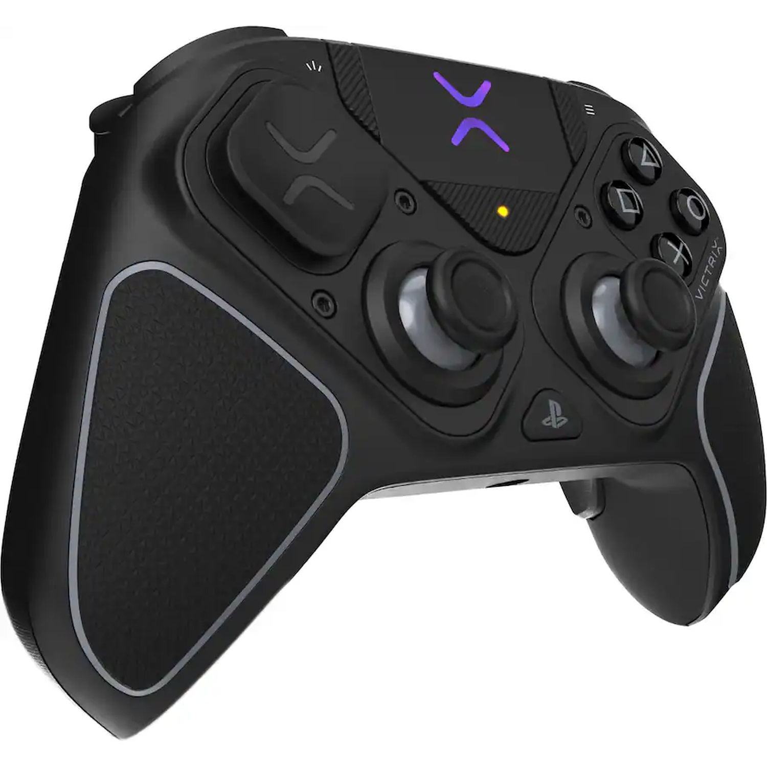 Manette noire Victrix Pro BFG pour PlayStation avec deux joysticks et boutons d'action.