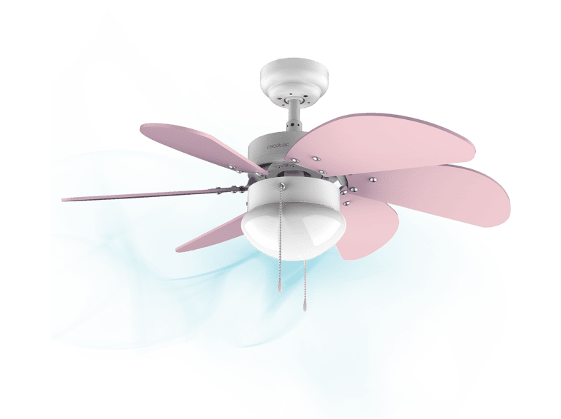 Ventilador de techo - Cecotec EnergySilence Aero 3600 Vision Purple Expert, 50 W, 36”, Lámpara, 6 aspas reversibles, Función Verano/Invierno, Rosa