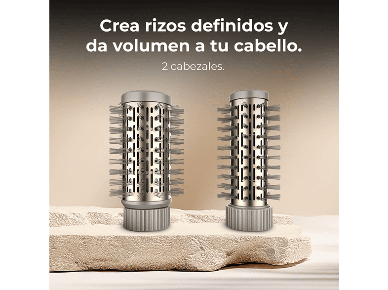 Moldeador - Cecotec CeramicCare 2in1 Gyro Elite, 1000 W, 2 cabezales cerámicos, Función rotativa, Tecnología iónica, Display digital, Plata – imagen 3