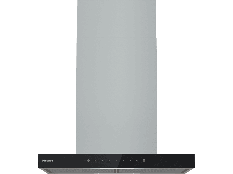 Campana decorativa - Hisense CH6T6226XGB, 4 velocidades, 446 m³/h, 59.6 cm, Iluminación LED, Motor Inverter, Función Silencioso, Inox / Vidrio