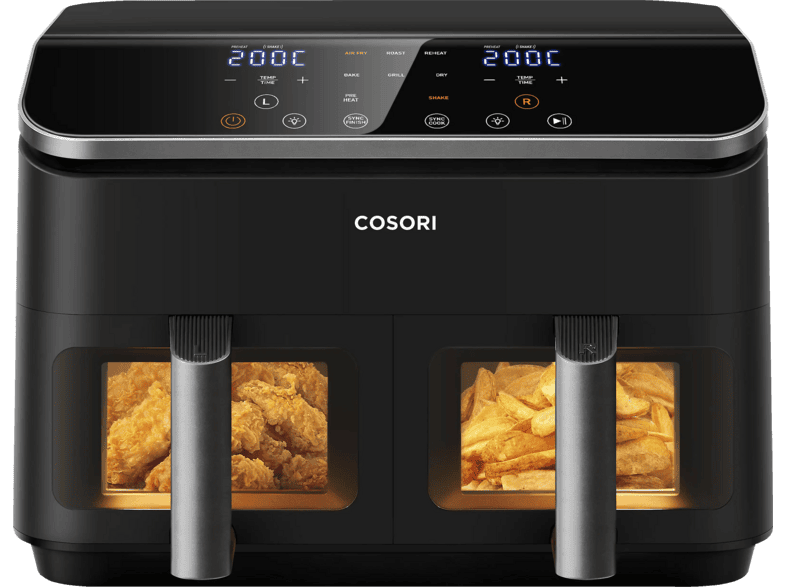 Cosori 9.0 Doppel 8,5 l Eigenständig 1750 W Heißluftfritteuse Schwarz
