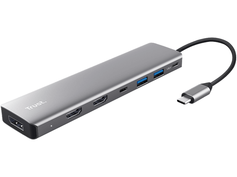 TRUST Dalyx 7-in-1 USB‑C Multiport‑Adapter, Silber
