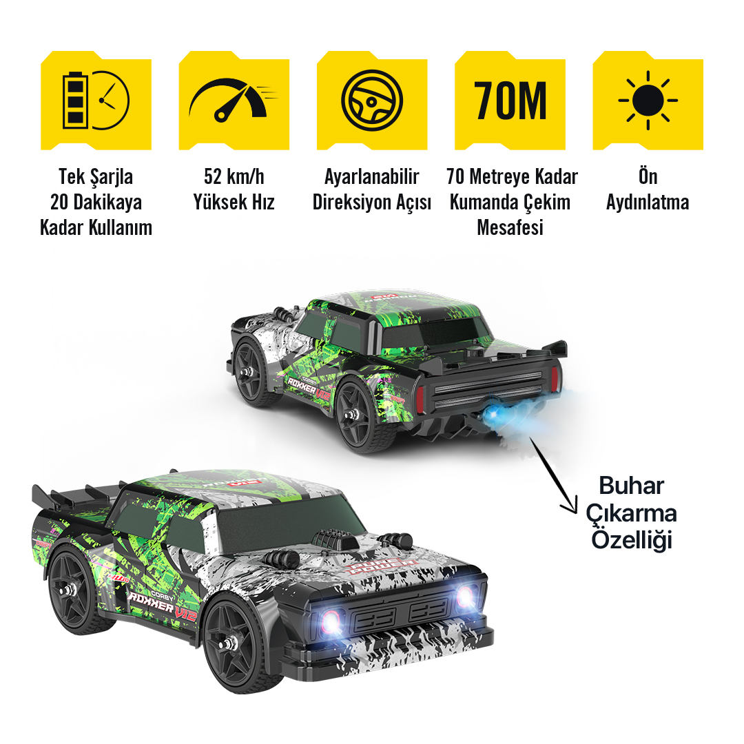 CORBY Roxxer V12 CSG05 Uzaktan Kumandalı Yarış Arabası Akıllı