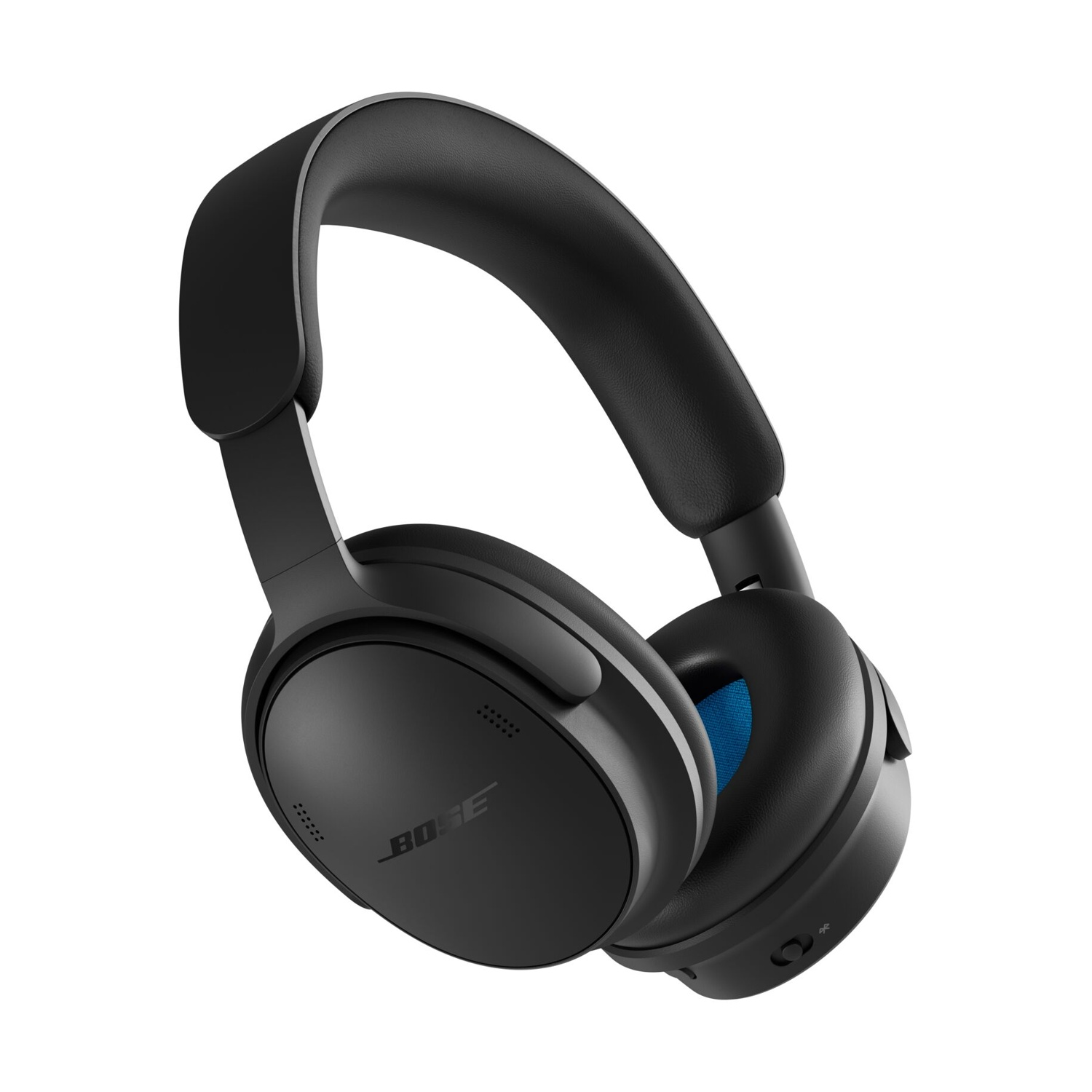 Cuffie over-ear Bose nere con archetto imbottito su sfondo bianco.