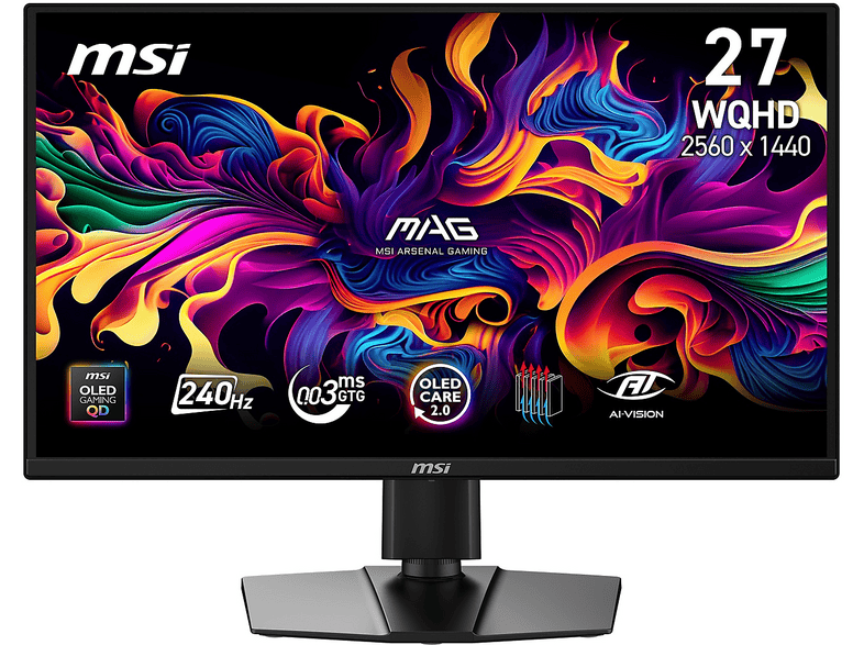 MSI Mag 272QP QD-OLED X24 Monitor PC 26,5" Quad HD OLED 240 Hz (Nero)
