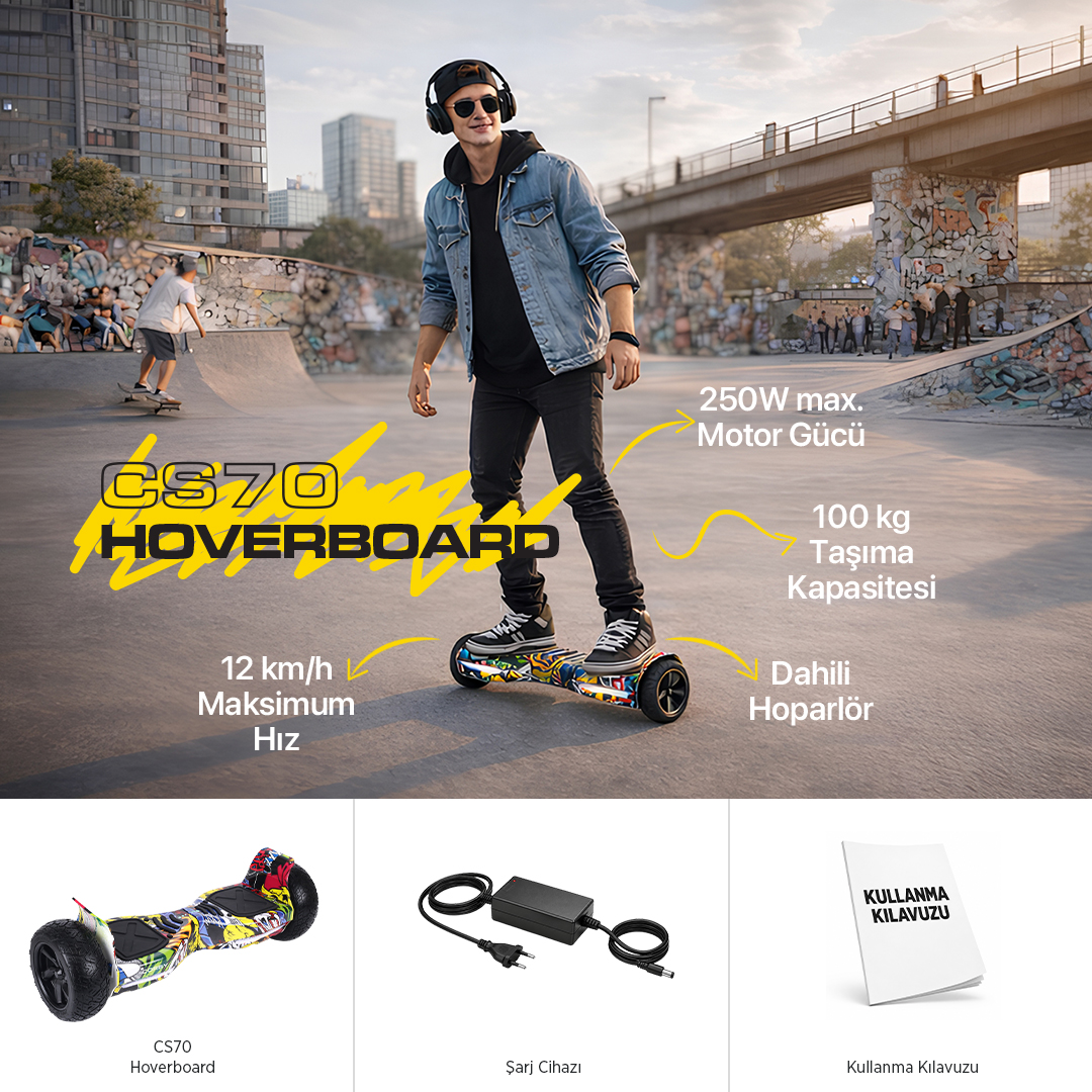 CORBY CS70 Hoverboard Sarı