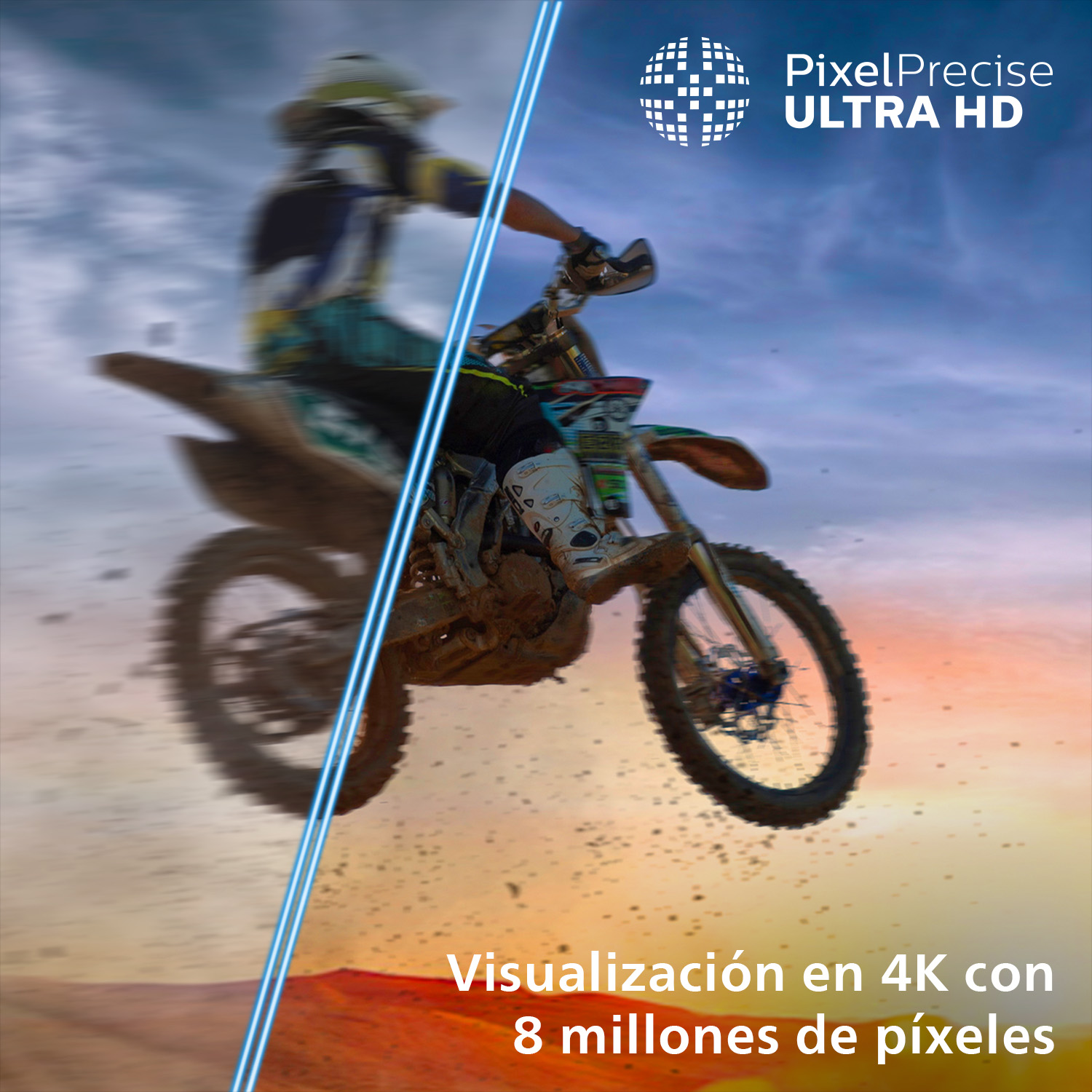 Visualización en 4K con 8 millones de píxeles.