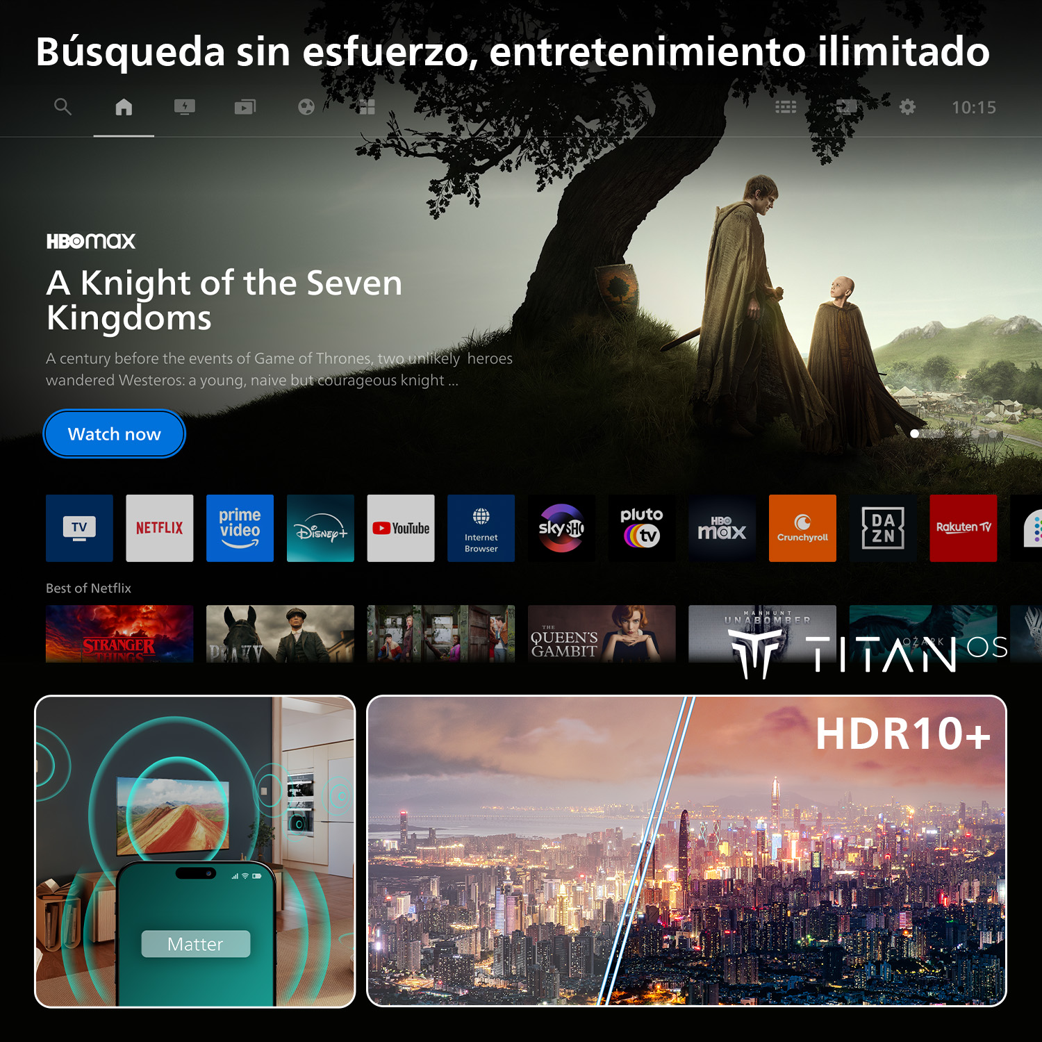 Búsqueda sin esfuerzo, entretenimiento ilimitado.