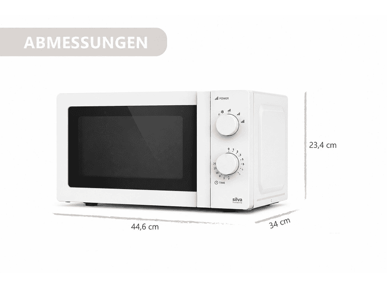 Silva-Homeline MW21.1 Mikrowelle (700 Watt, Freistehend, 17 l, Weiß) — Foto 4 von 5