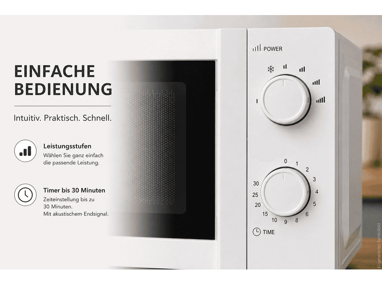 Silva-Homeline MW21.1 Mikrowelle (700 Watt, Freistehend, 17 l, Weiß) — Foto 5 von 5
