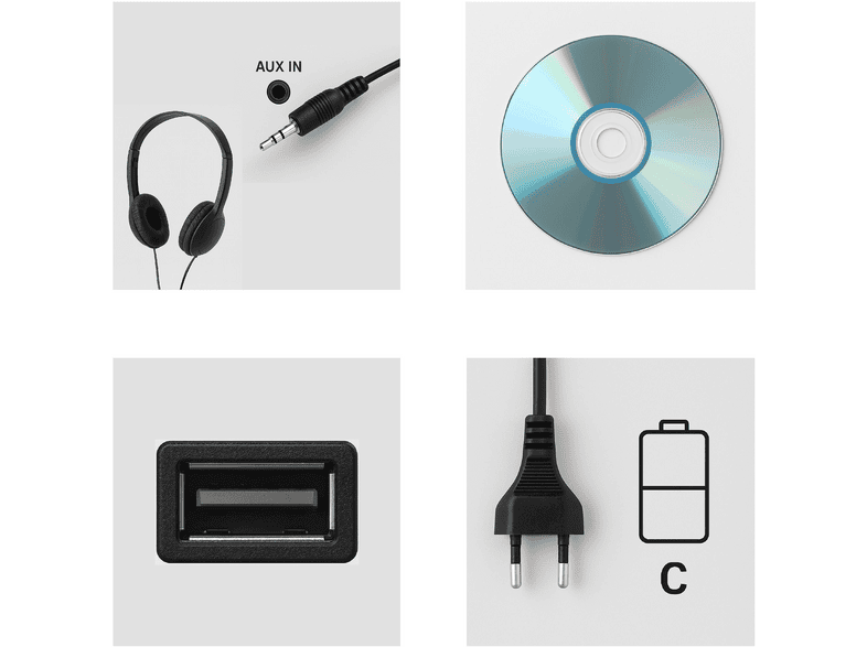 Silva-Schneider MPC 25.4 USB Portable Radio-/CD-Player/USB , Weiß; CD Radio — Foto 4 von 5