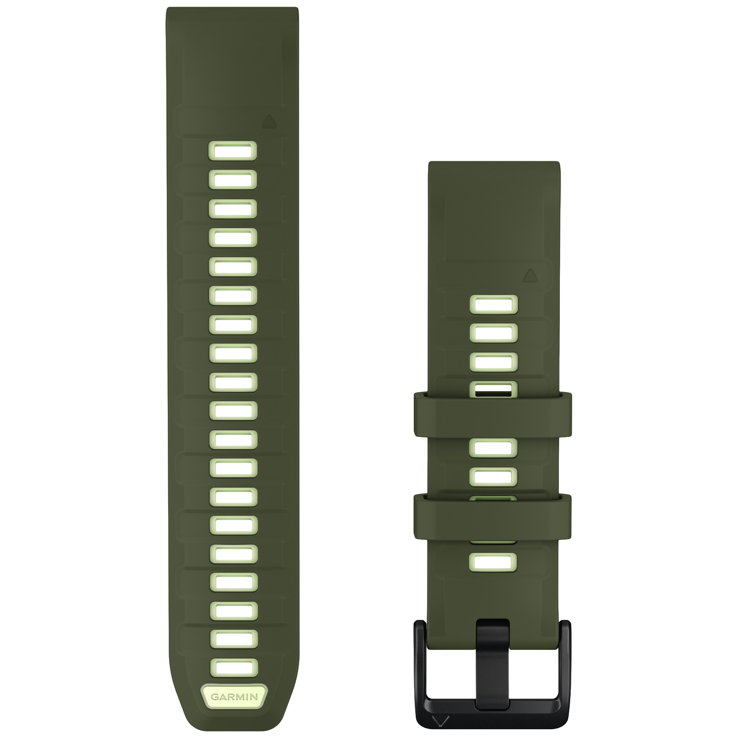 GARMIN Siliconen polsband 22MM Quickfit met zwarte gesp Horlogebandje Olijfgroen
