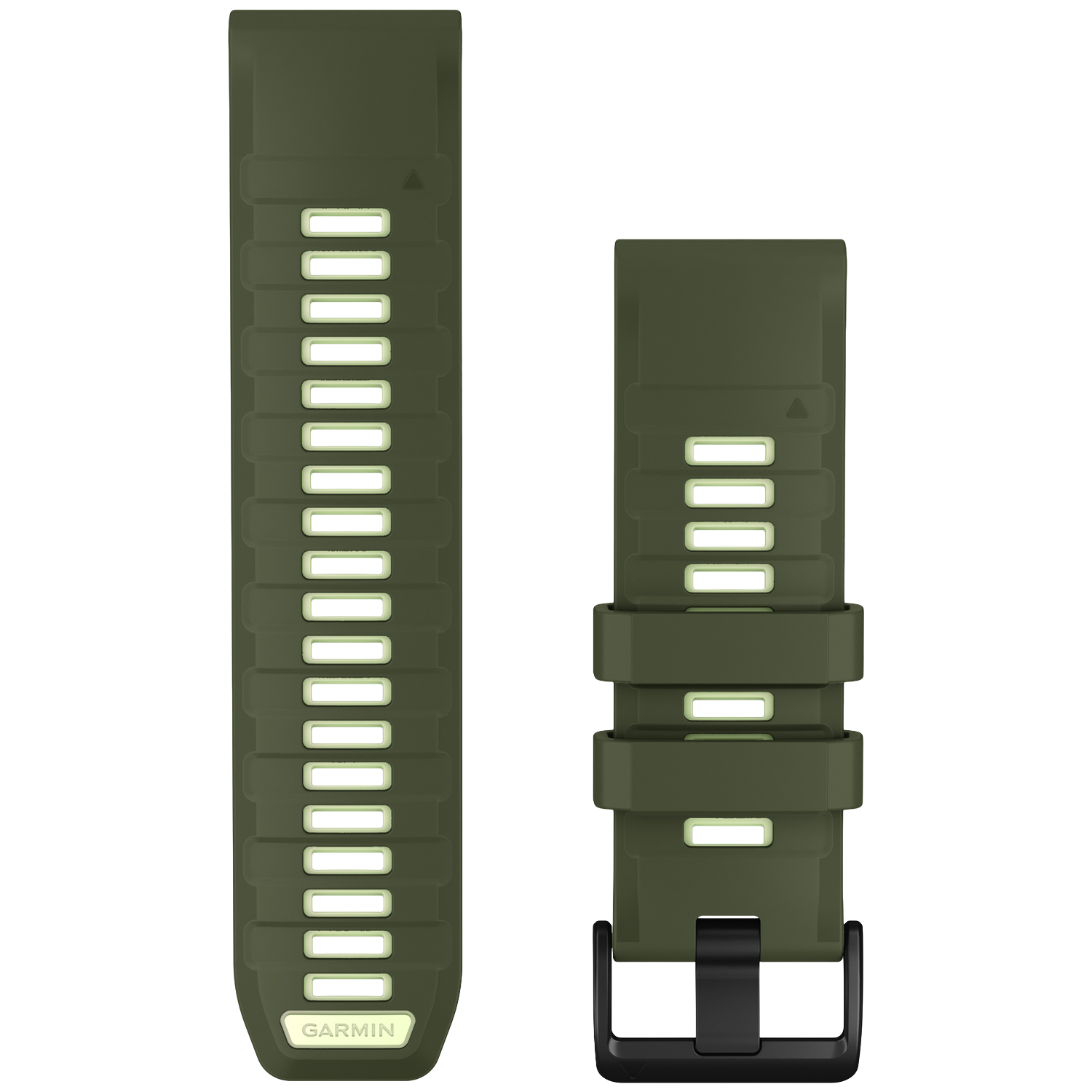 GARMIN Siliconen polsband 26MM Quickfit met zwarte gesp Horlogebandje Olijfgroen