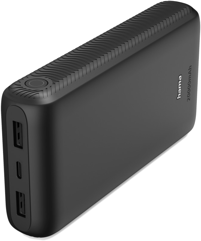 HAMA New Performance 20 powerbank, 2 db USB-A és 1 USB-C, 20000mAh, fekete (201777)