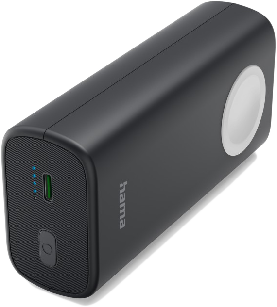 HAMA Univerzális powerbank okosórához és USB-C, 10000mAh, fekete (201768)