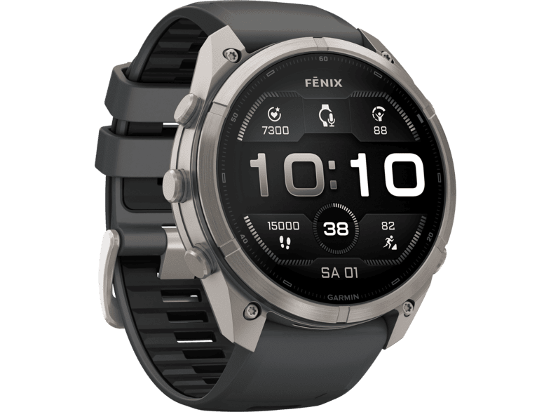 GARMIN fēnix® 9 Pro (51 mm) Multisport GPS-Smartwatch Titan Silikon, 127-210 mm, Titan/Graphit/Schwarz