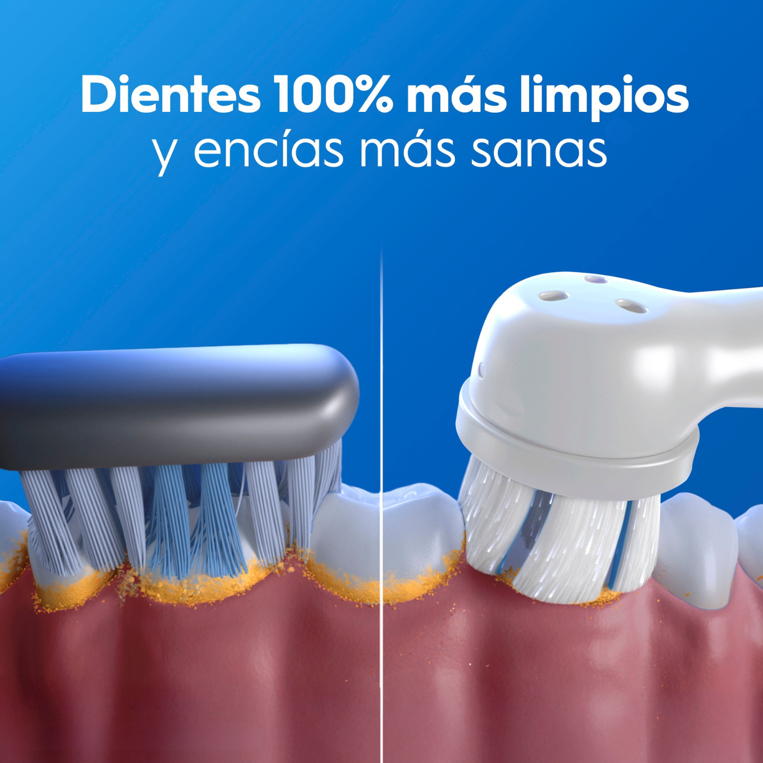 Dientes 100% más limpios y encías más sanas.