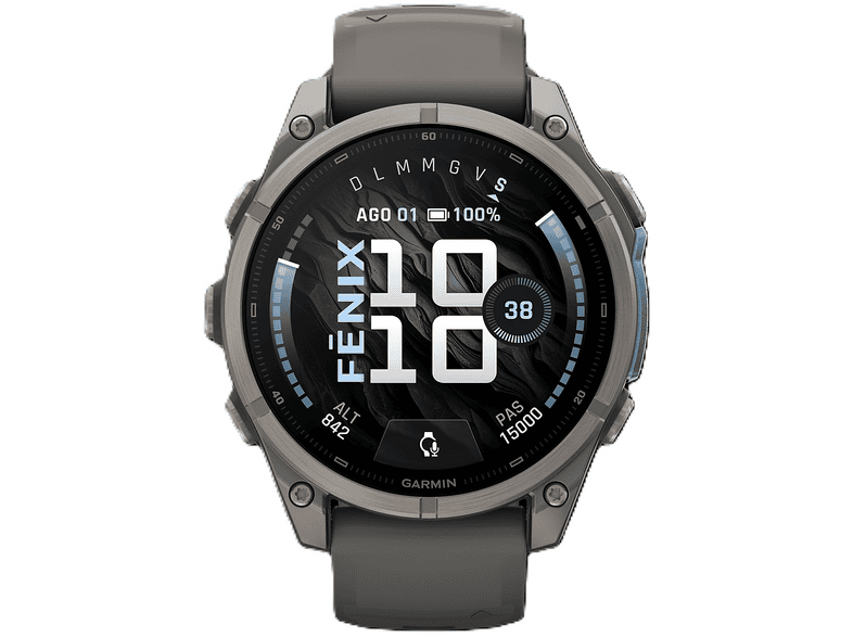 SMARTWATCH GARMIN fenix 9, 47mm, Bare Peb Gray , Durata batteria 696 h, Scocca in Polimeri fibrorinforzati con fondello titanio, Touchscreen, Compatibile iOS, Android, Titanio / Grigio