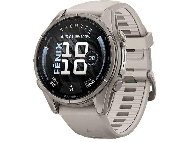 Reloj deportivo - Garmin Fenix 9 Pro LTE, 4.3 cm, GPS, Multideporte, Fog gray
