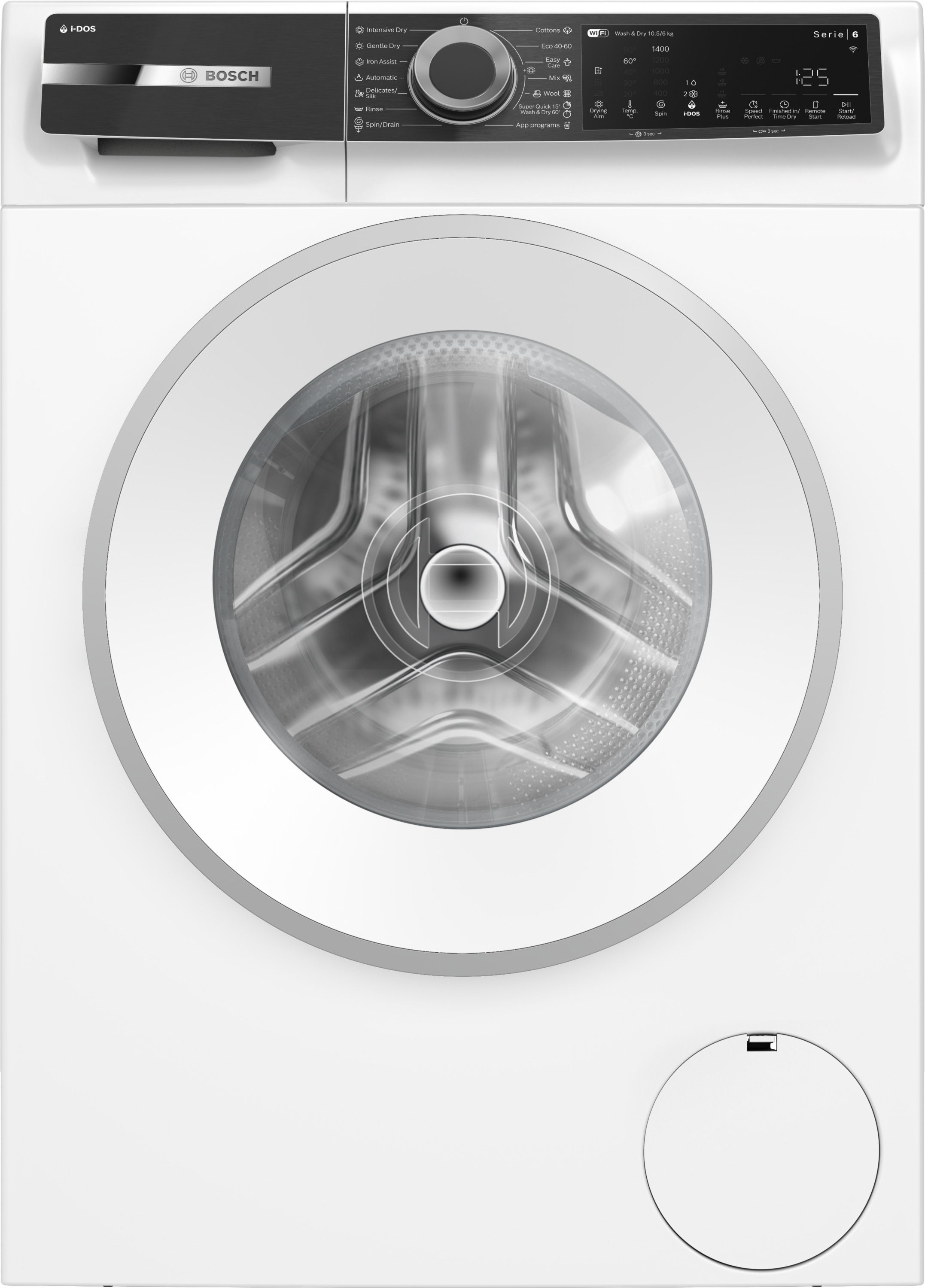 BOSCH WNG254A7BY Mosó- és szárítógép, Serie6, HomeConnect, i-DOS, 10,5kg mosás, 6kg szárítás, 1400 ford/perc