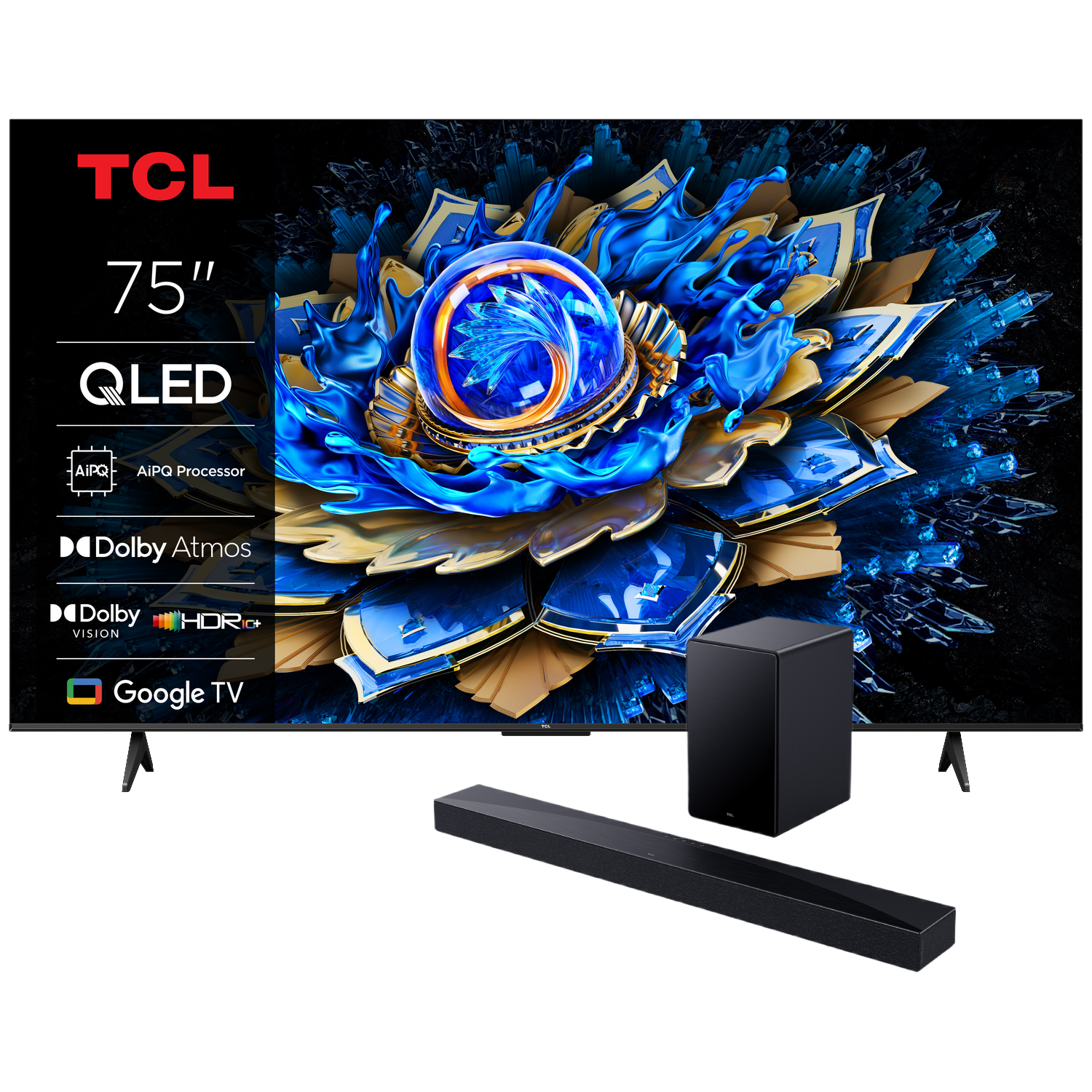Tcl 75t69c Qled Google Tv 75" (2025) + Q75h Soundbar Tv-bundel