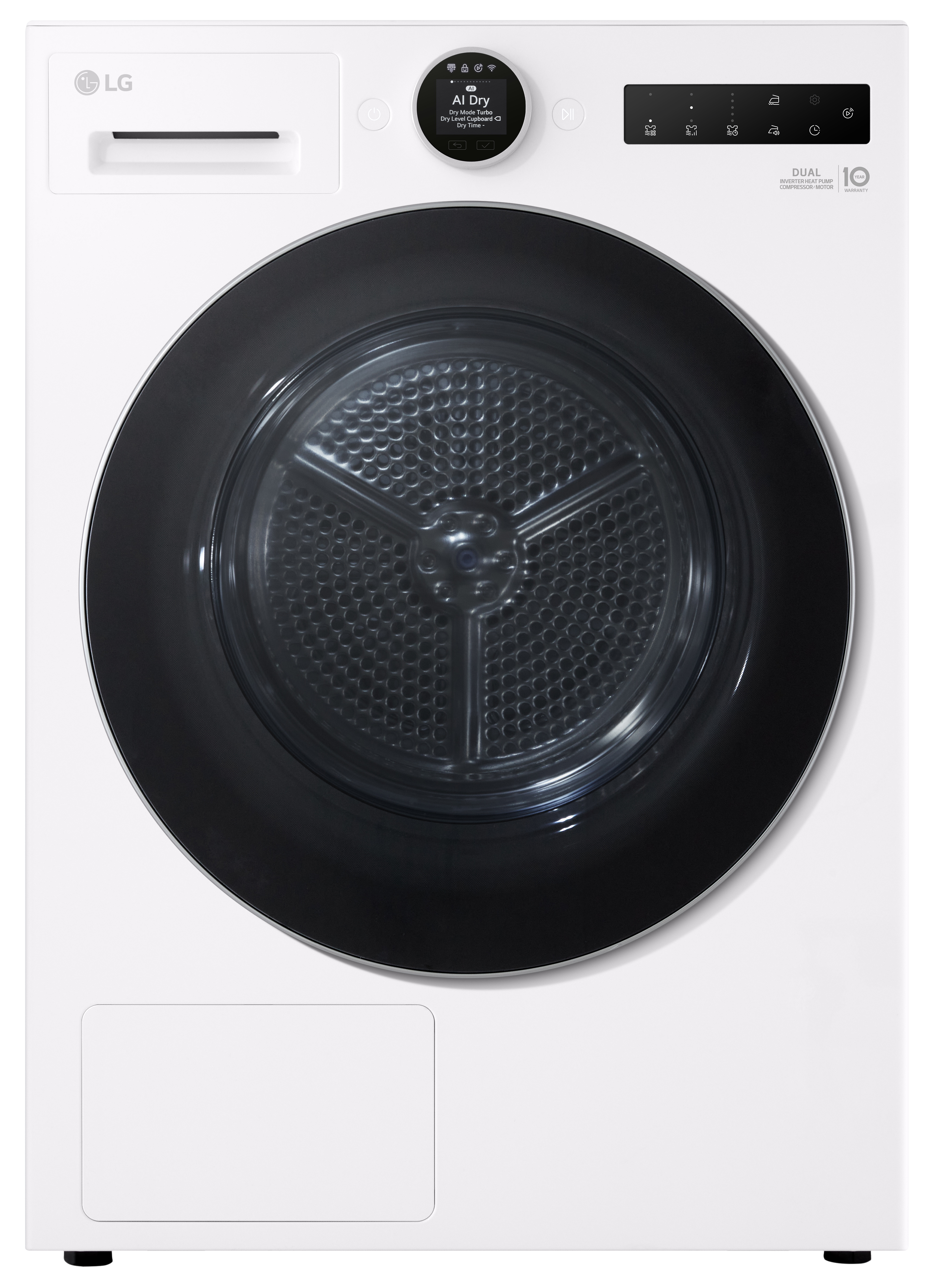 LG RHX7009TWS Hőszivattyús szárítógép, 9 kg, LCD kijelző, Eco Hybrid™ DUAL Inverter, ThinQ™ WiFi funkció