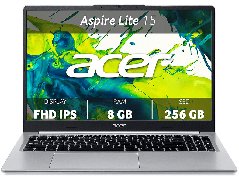 ACER Aspire Lite 15 AL15-46P-R49F Notebook Gaming, 15,6 ", processore AMD Ryzen 3 5400U, Radeon™ Onboard Graphics, RAM 8 GB, 256 GB SSD, Silver, Windows 11 Home