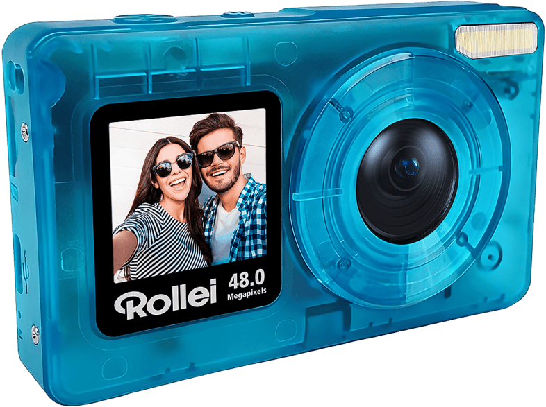 Rollei Compactline Pocket Digitalkamera, 48 MP, 4K, Blau/Transparent — Foto 2 von 4