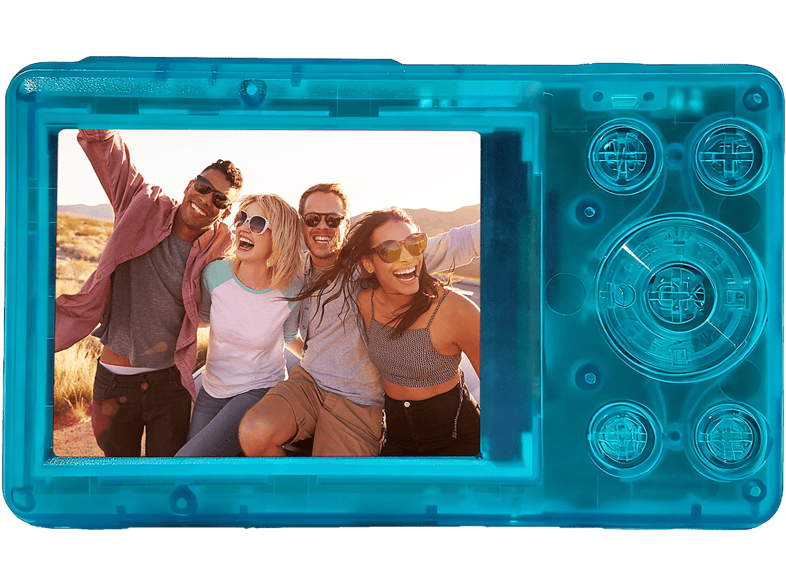 Rollei Compactline Pocket Digitalkamera, 48 MP, 4K, Blau/Transparent — Foto 3 von 4