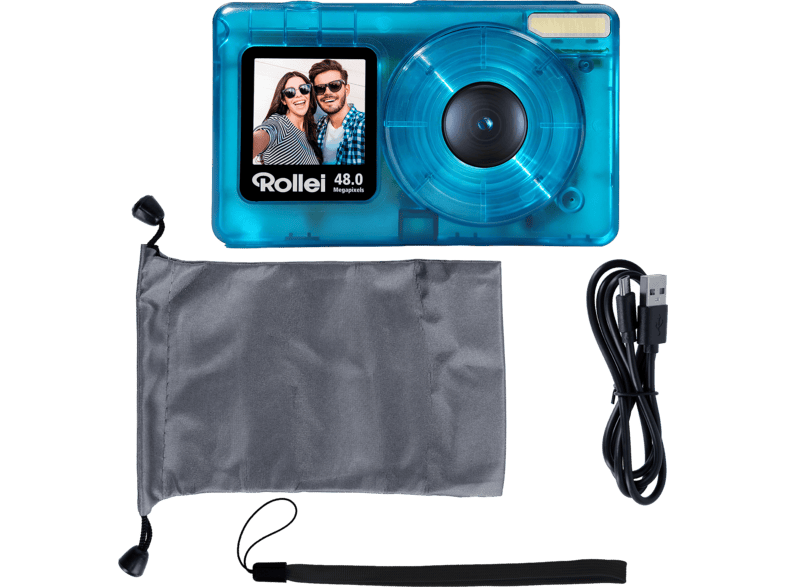 Rollei Compactline Pocket Digitalkamera, 48 MP, 4K, Blau/Transparent — Foto 4 von 4