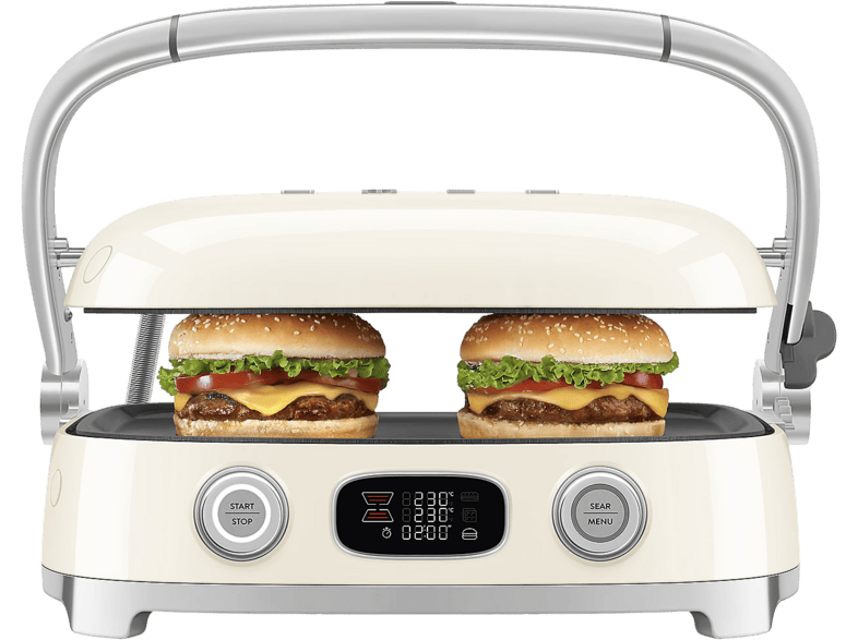 Smeg MGF01CREU 50’s-Style Multifunktion-Kontaktgrill, Creme