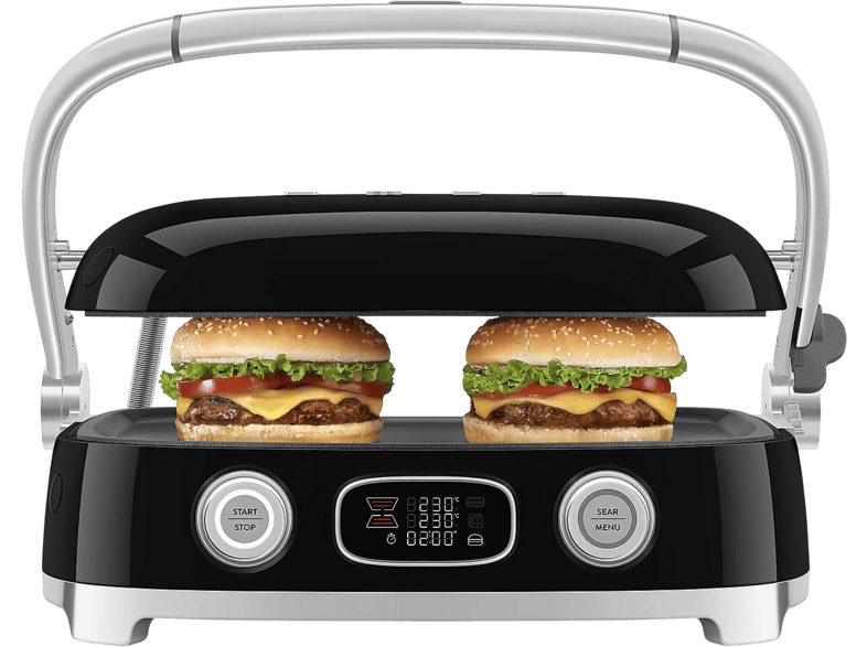 Smeg MGF01BLEU 50’s-Style Multifunktion-Kontaktgrill, Schwarz