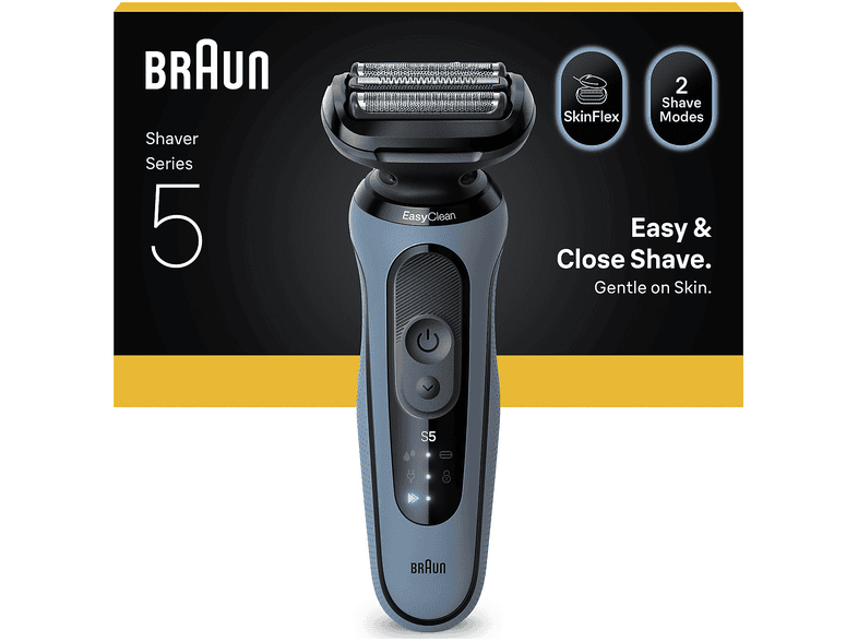 BRAUN Series 5 52-A1000S Rasoio elettrico barba, 3 lame flessibili, 2 modalità di rasatura: standard e turbo, con tecnologia senso adapt